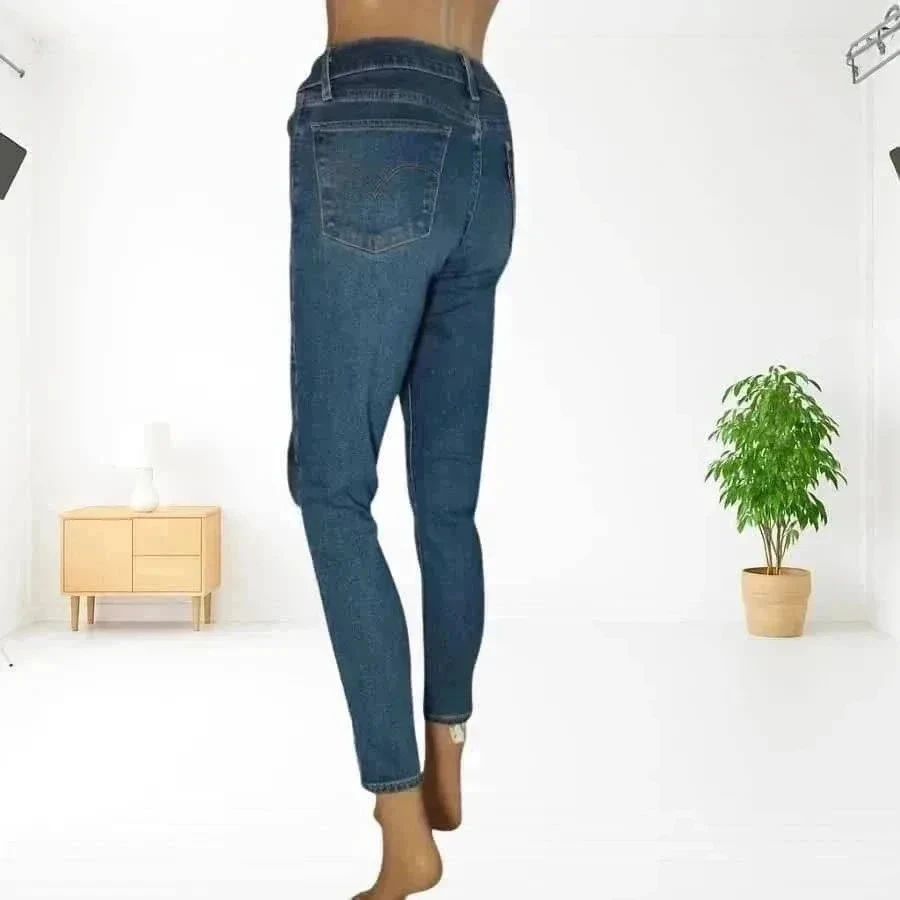 Levi's premium 710 skinny crop taille haute medium, stretch bleu – photo 9